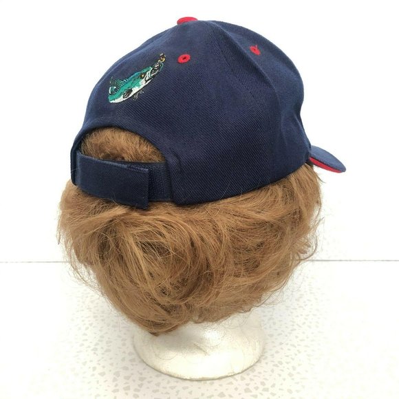 EUC Sam's Cap Bass Fishing Embroidered Navy Strap Back DadCore Ball Cap Dad Hat - Picture 4 of 6